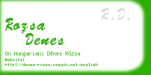 rozsa denes business card
